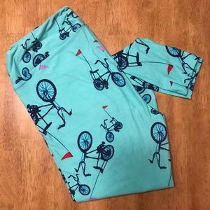 LuLaRoe TC Blue Bike Leggings